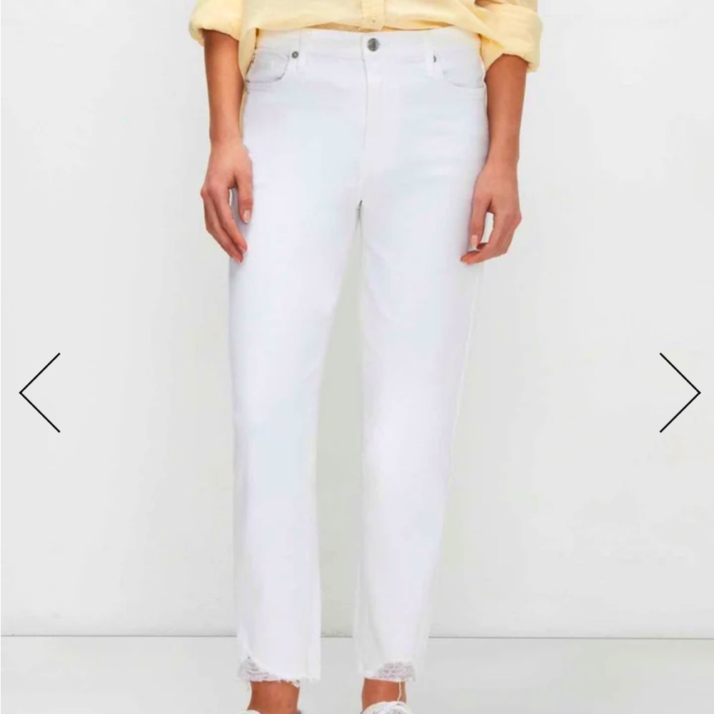 7 for ALL MANKIND LUXE VINTAGE HIGH WAIST CROPPED STRAIGHT IN SOLEIL SZ 27